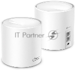 Бесшовный Mesh роутер TP-Link Deco X10 (DECO X10(2-PACK)) AX1500 10/100/1000BASE-TX белый (упак.:2шт)