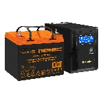 Комплект Источник бесперебойного питания EX295986RUS + батарея 33Aч EX285664RUS 1шт (инвертор, синус, для котла) ExeGate SineTower SZ-600.LCD.AVR.1SH <600VA/360W, чистый синусоида, LCD дисплей, AVR, 1*Schuko, линейно-интерактивный, Black> + батарея ExeGate HRL 12-33 (12В, 33Ач) 1шт