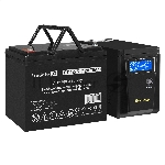 Комплект Источник бесперебойного питания EX295986RUS + батарея 75Aч EX282983RUS 1шт (инвертор, синус, для котла) ExeGate SineTower SZ-600.LCD.AVR.1SH <600VA/360W, чистый синусоида, LCD дисплей, AVR, 1*Schuko, линейно-интерактивный, Black> + батарея ExeGate DT 1275 (12В, 75Ач) 1шт