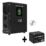 Комплект Источник бесперебойного питания EX295995RUS + батарея 26Aч EX282970RUS 1шт (инвертор, синус, для котла, настенный) ExeGate FineSine SX-500.LCD.AVR.2SH <500VA/300W, чистая синусоида, цветной LCD-дисплей, AVR, 2*Schuko, линейно-интерактивный, крепление настенное/универсальное, черный> + батарея ExeGate DT 1226 (12В, 26Ач) 1шт