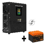 Комплект Источник бесперебойного питания EX295995RUS + батарея 26Aч EX285663RUS 1шт (инвертор, синус, для котла, настенный) ExeGate FineSine SX-500.LCD.AVR.2SH <500VA/300W, чистая синусоида, цветной LCD-дисплей, AVR, 2*Schuko, линейно-интерактивный, крепление настенное/универсальное, черный> + батарея ExeGate HRL 12-26 (12В, 26Ач) 1шт