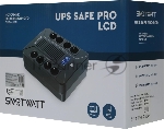 Источник бесперебойного питания SMARTWATT UPS SAFE PRO LCD 1000 черный 1000/600 ВА/Вт, напольный/настенный, линейно-интерактивный, LCD дисплей, Shuko CEE7/4 - 8 шт. (4 шт. с резервным питанием, 4 шт. - сетевой фильтр)