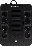 Источник бесперебойного питания SMARTWATT UPS SAFE PRO 800, 800/480 ВА/Вт, напольный/настенный, линейно-интерактивный, LED индикация, Shuko CEE7/4 - 8 шт. (4 шт. с резервным питанием, 4 шт. - сетевой фильтр)