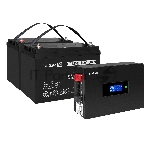 Комплект Источник бесперебойного питания EX295994RUS + батарея 100Aч EX282985RUS 2шт (инвертор, синус, для котла, PF=1, настенный) ExeGate IdealSine SR-1500.LCD.2SH  <1500VA/1500W, чистая синусоида, цветной LCD-дисплей, 2*Schuko, крепление настенное, черный> + батарея ExeGate DT 12100 (12В, 100Ач) 2шт
