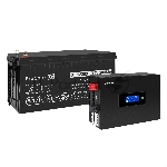 Комплект Источник бесперебойного питания EX295992RUS + батарея 200Aч EX282991RUS 1шт (инвертор, синус, для котла, PF=1, настенный) ExeGate IdealSine SR-600.LCD.2SH <600VA/600W, чистая синусоида, цветной LCD-дисплей, 2*Schuko, крепление настенное, черный> + батарея ExeGate DT 12200 (12В, 200А·ч) 1шт