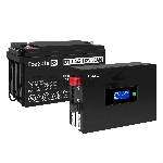 Комплект Источник бесперебойного питания EX295992RUS + батарея 65Aч EX282980RUS 1шт (инвертор, синус, для котла, PF=1, настенный) ExeGate IdealSine SR-600.LCD.2SH <600VA/600W, чистая синусоида, цветной LCD-дисплей, 2*Schuko, крепление настенное, черный> + батарея ExeGate DT 1265 (12В, 65Ач) 1шт