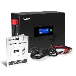 Комплект Источник бесперебойного питания EX295992RUS + батарея 45Aч EX285666RUS 1шт (инвертор, синус, для котла, PF=1, настенный) ExeGate IdealSine SR-600.LCD.2SH <600VA/600W, чистая синусоида, цветной LCD-дисплей, 2*Schuko, крепление настенное, черный> + батарея ExeGate HRL 12-45 (12В, 45А·ч) 1шт