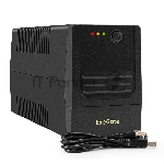 Источник бесперебойного питания ExeGate Power NB-650.LED.AVR.2SH.USB (650VA/390W, LED, AVR, 2*Schuko, USB, батарея 12V 7Ah, черный)