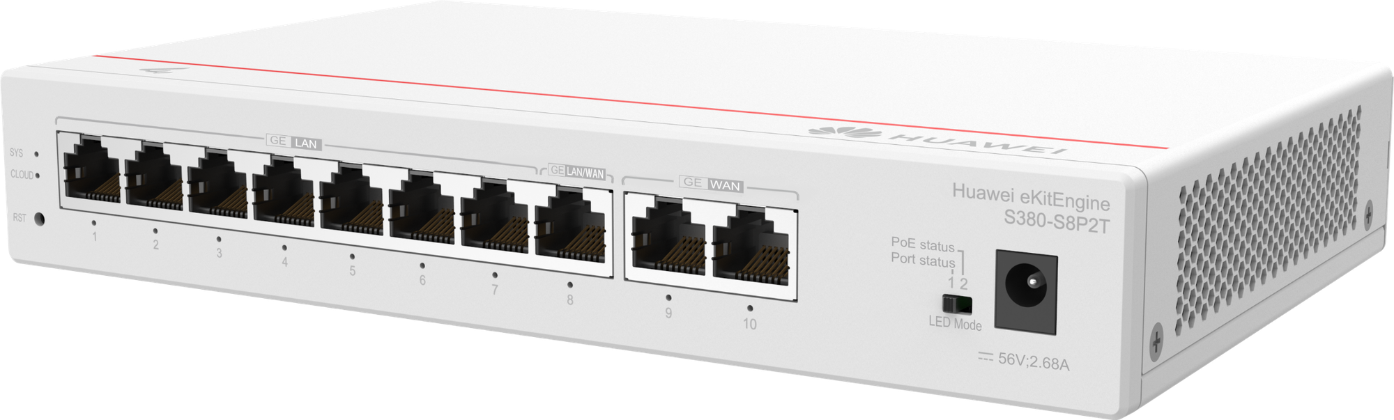 Маршрутизатор Huawei S380-S8P2T, 8×1 Гбит/с, управляемый