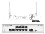 Сетевой коммутатор  MikroTik CRS109-8G-1S-2HnD-IN Cloud Router Switch 8x Gigabit Smart Switch, 1x SFP cage, LCD, 1000mW 802.11b/g/n Dual Chain wireless, 600MHz CPU, 128MB RAM