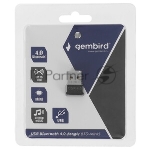 Адаптер Bluetooth Gembird, BTD-MINI5, ультратонкий корпус, v.4.0, 50 метров, до 24 Мбит/сек, USB