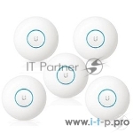 Точка доступа UBIQUITI UAP-AC-HD-5 5 точек доступа 2.4+5 ГГц, ac Wave2, 4х4 MU-MIMO, 802.3at, 2х 1G Ethernet